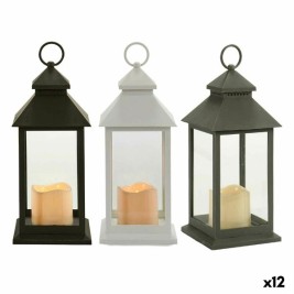 LED Фенер Gift Decor Бял Черен Кристал Пластмаса 13,5 x 34,5 x 13,5 cm (12 броя)