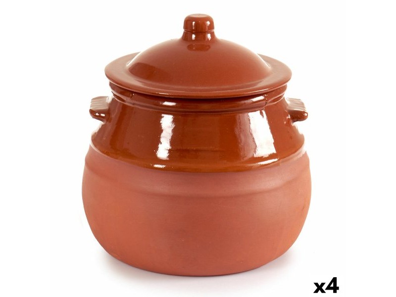 Касерола с Капак La Dehesa Печена глина 2 L 19 x 20,5 x 18 cm (4 броя)