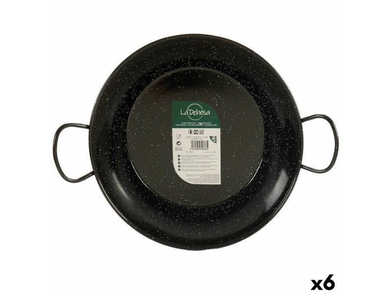 Тиган за Паеля La Dehesa Черен Емайлирана Стомана Ø 32 cm 42,5 x 12 x 32,5 cm (6 броя)