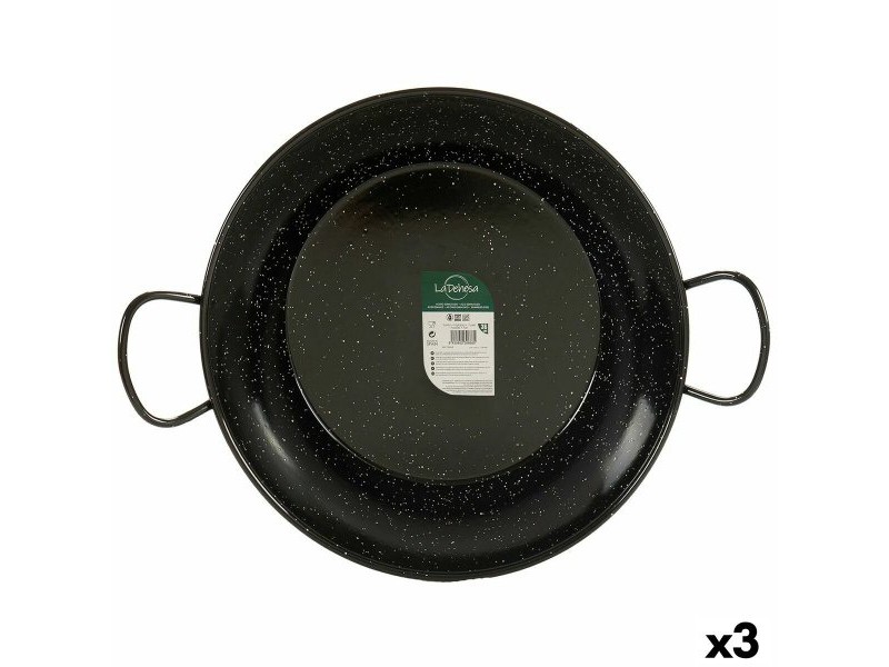 Тиган за Паеля La Dehesa Черен Емайлирана Стомана Ø 45 cm 46 x 13,5 x 58 cm 58 x 13,5 x 46 cm (3 броя)