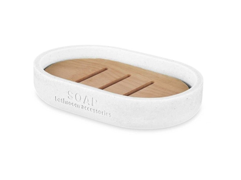 Cапунерка Berilo Бял Смола Бамбук 12,5 x 2,5 x 8,5 cm (6 броя)