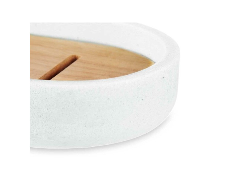 Cапунерка Berilo Бял Смола Бамбук 12,5 x 2,5 x 8,5 cm (6 броя)