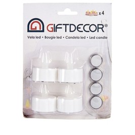 Комплект Свещи Gift Decor Бял 4 x 4 x 3,7 cm 13,5 x 17 x 4 cm LED (12 броя)