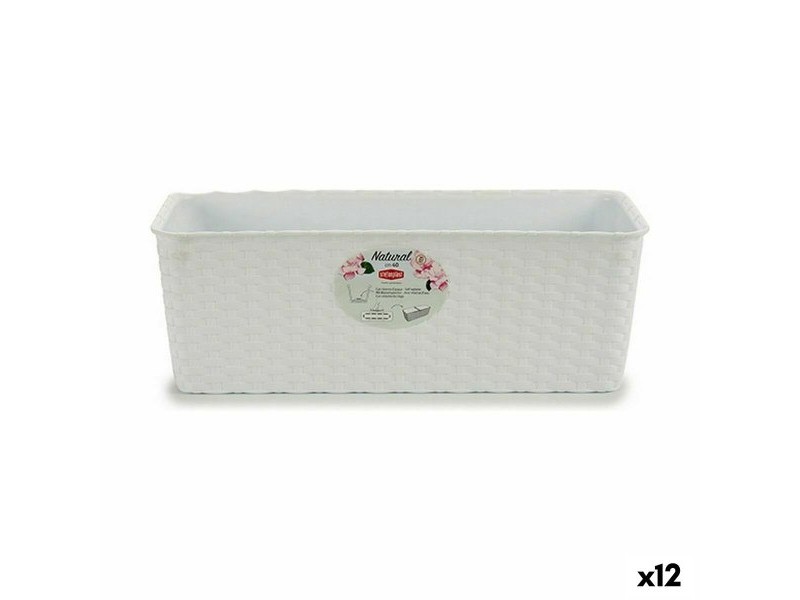 Саксия Stefanplast Бял Пластмаса 39 x 13,5 x 15 cm (12 броя)