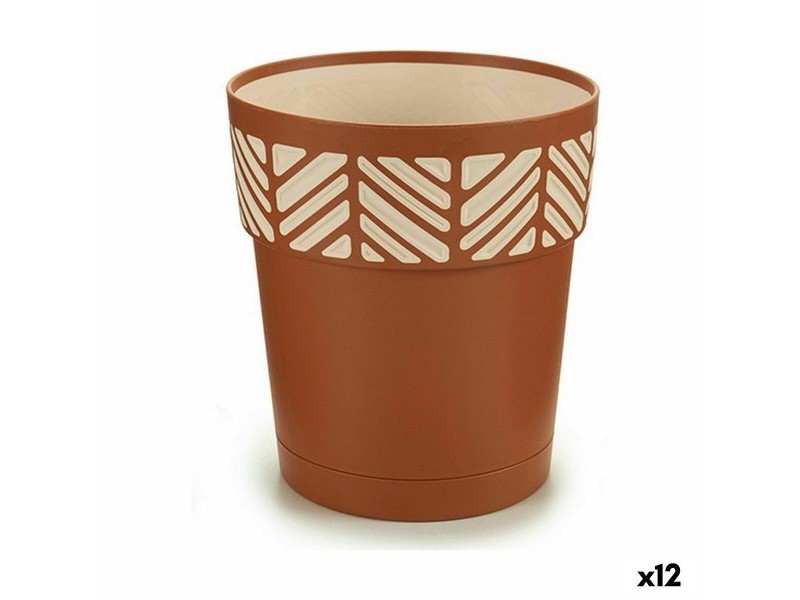 Саксия за самостоятелно поливане Stefanplast Orfeo теракота Пластмаса 15 x 15 x 15 cm (12 броя)