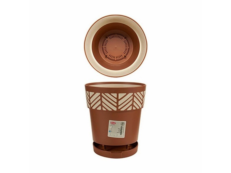 Саксия за самостоятелно поливане Stefanplast Orfeo теракота Пластмаса 19 x 19 x 19 cm (12 броя)