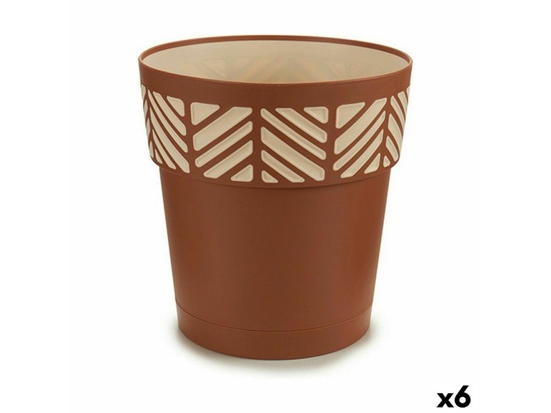 Саксия за самостоятелно поливане Stefanplast Orfeo теракота Пластмаса 25 x 25 x 25 cm (6 броя)