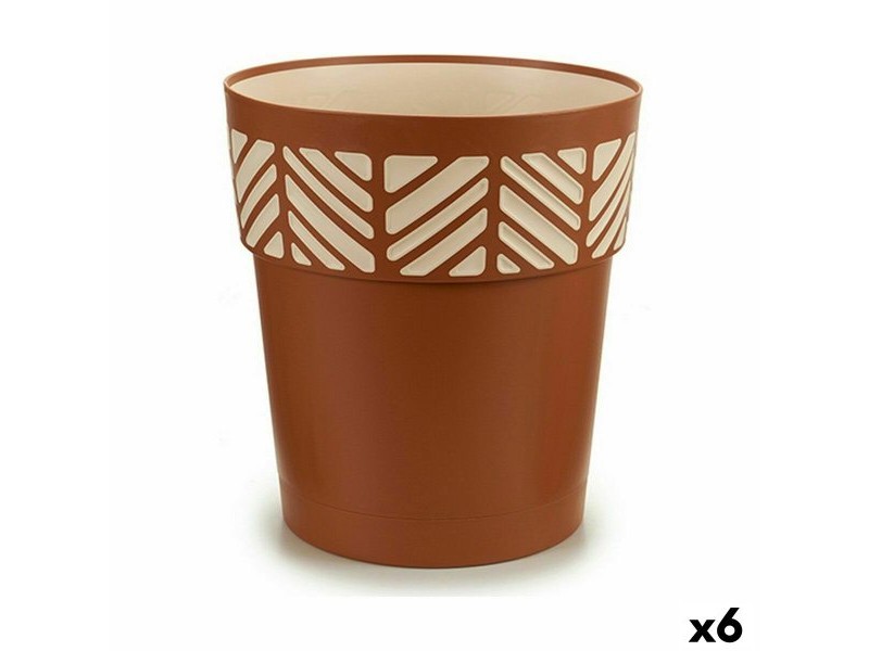 Саксия за самостоятелно поливане Stefanplast Orfeo теракота Пластмаса 29 x 29 x 29 cm (6 броя)