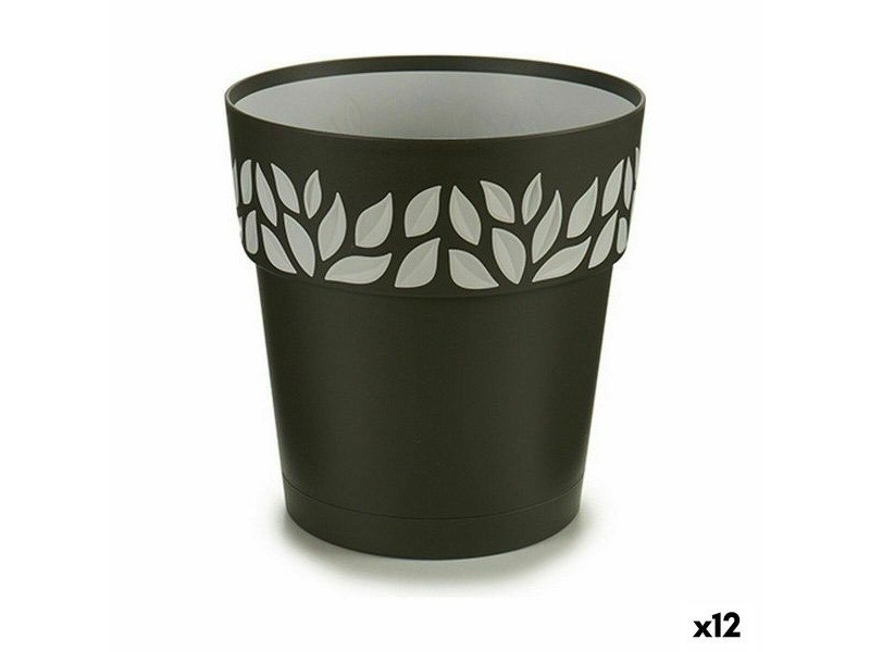 Саксия за самостоятелно поливане Stefanplast Cloe Антрацит Пластмаса 19 x 19 x 19 cm (12 броя)