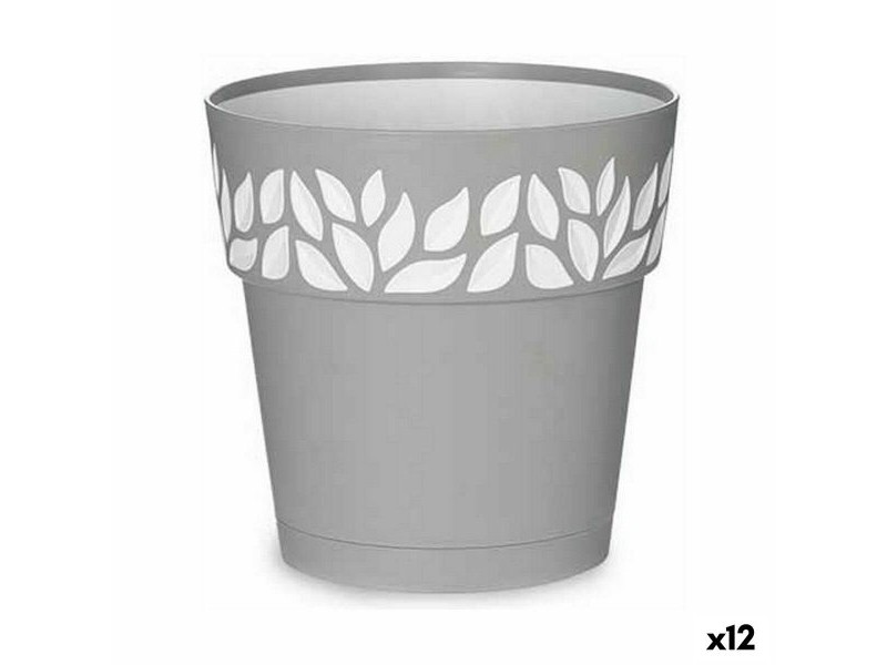 Саксия за самостоятелно поливане Stefanplast Cloe Сив Пластмаса 19 x 19 x 19 cm (12 броя)