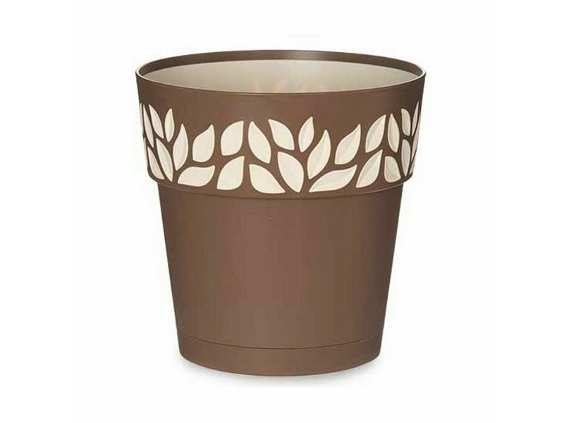 Саксия за самостоятелно поливане Stefanplast Cloe Кафяв Пластмаса 19 x 19 x 19 cm (12 броя)