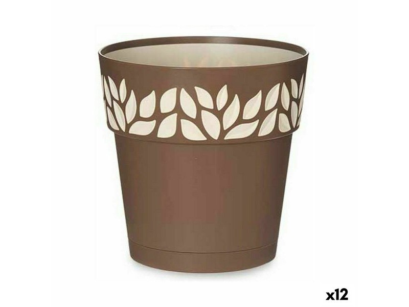 Саксия за самостоятелно поливане Stefanplast Cloe Кафяв Пластмаса 19 x 19 x 19 cm (12 броя)