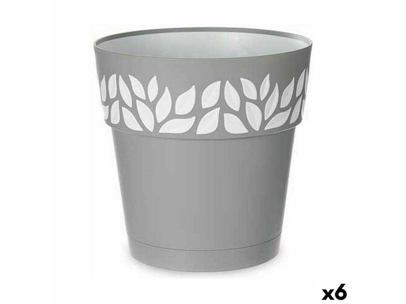Саксия за самостоятелно поливане Stefanplast Cloe Сив Пластмаса 25 x 25 x 25 cm (6 броя)