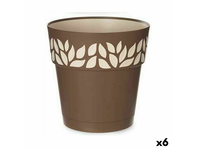 Саксия за самостоятелно поливане Stefanplast Cloe Кафяв Пластмаса 25 x 25 x 25 cm (6 броя)