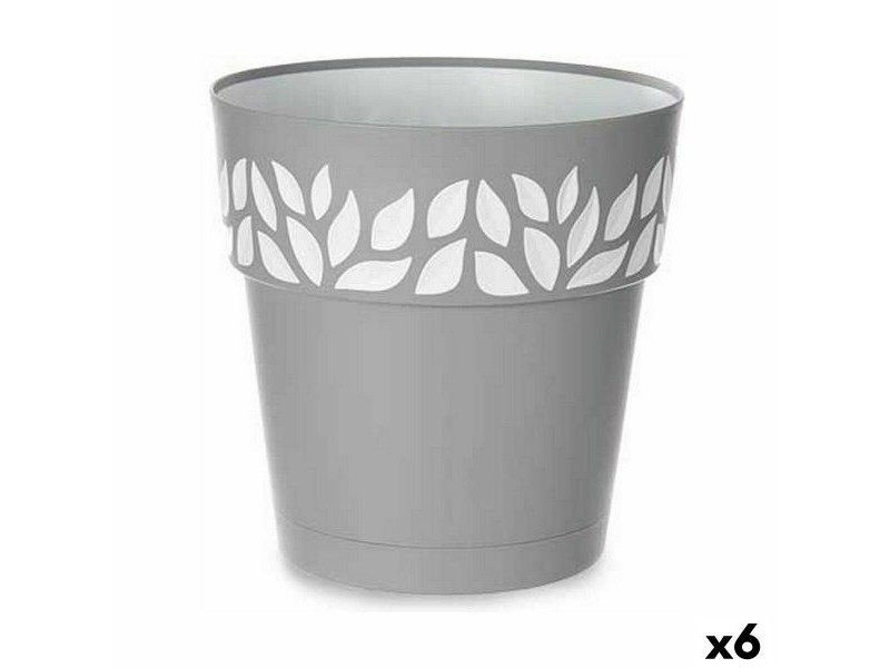 Саксия за самостоятелно поливане Stefanplast Cloe Сив Пластмаса 29 x 29 x 29 cm (6 броя)