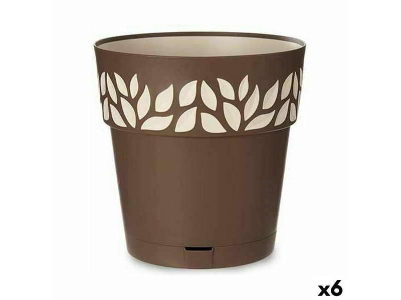 Саксия за самостоятелно поливане Stefanplast Cloe Кафяв Пластмаса 29 x 29 x 29 cm (6 броя)