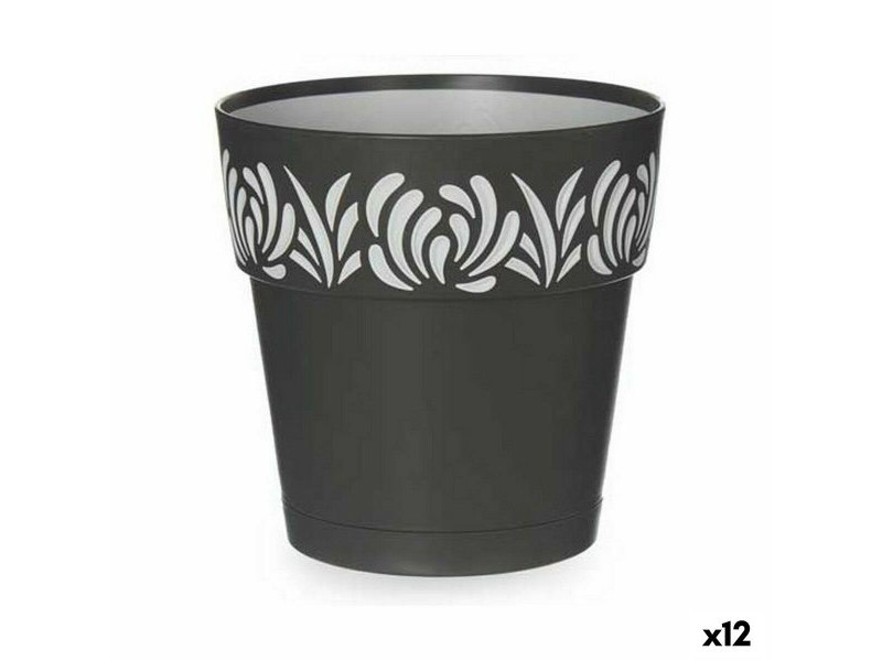 Саксия за самостоятелно поливане Stefanplast Gaia Антрацит Пластмаса 15 x 15 x 15 cm (12 броя)