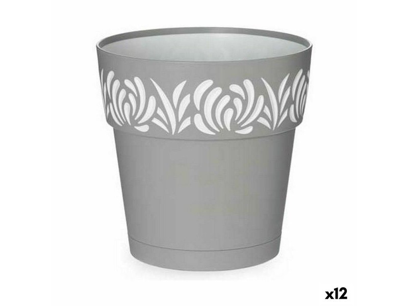 Саксия за самостоятелно поливане Stefanplast Gaia Сив Пластмаса 19 x 19 x 19 cm (12 броя)