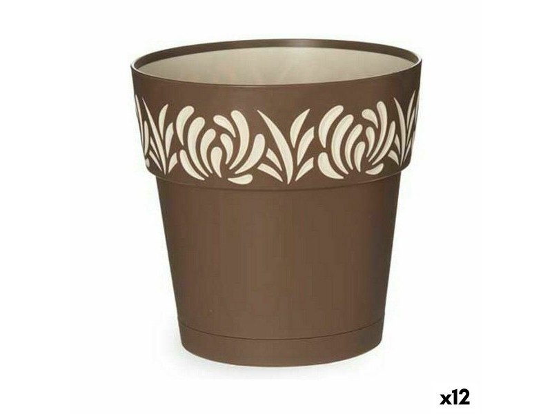 Саксия за самостоятелно поливане Stefanplast Gaia Кафяв Пластмаса 19 x 19 x 19 cm (12 броя)