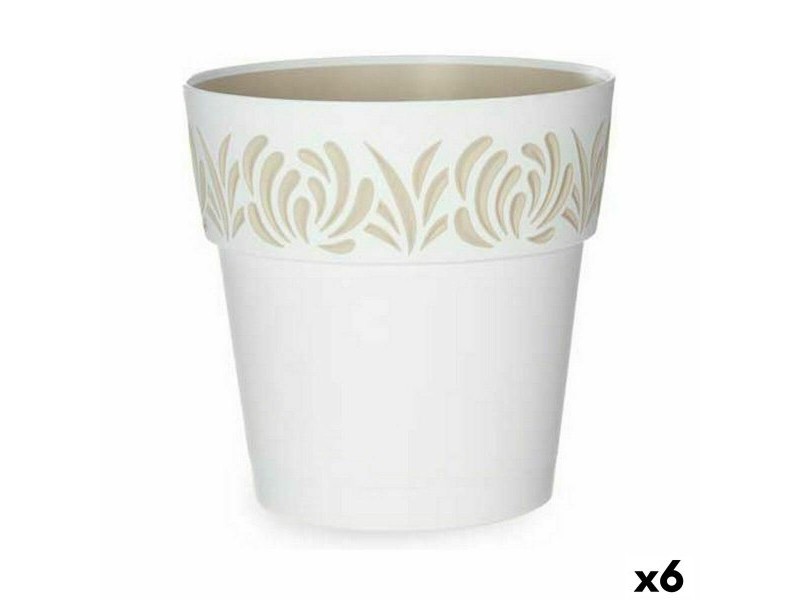 Саксия за самостоятелно поливане Stefanplast Gaia Бял Пластмаса 25 x 25 x 25 cm (6 броя)