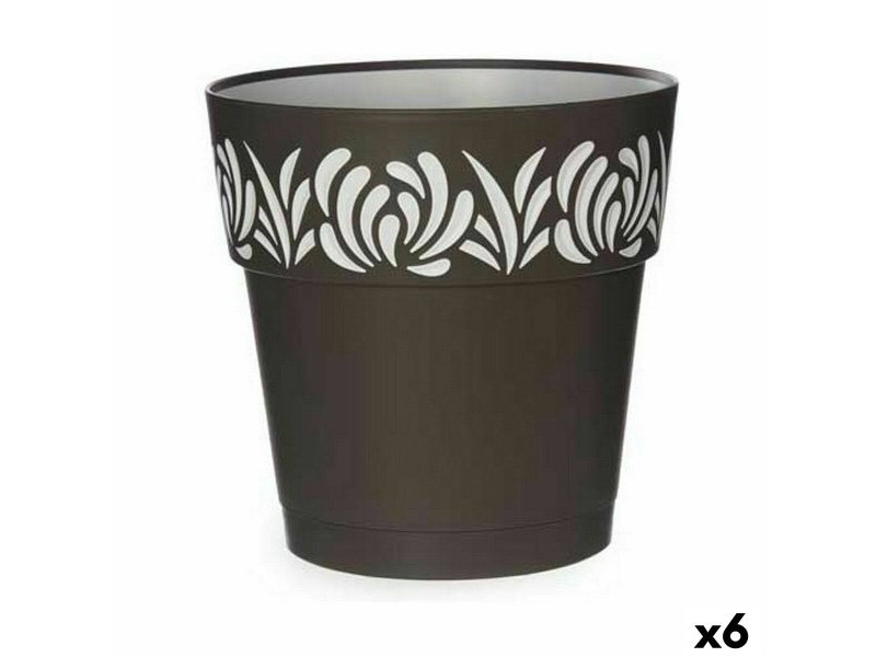 Саксия за самостоятелно поливане Stefanplast Gaia Антрацит Пластмаса 25 x 25 x 25 cm (6 броя)