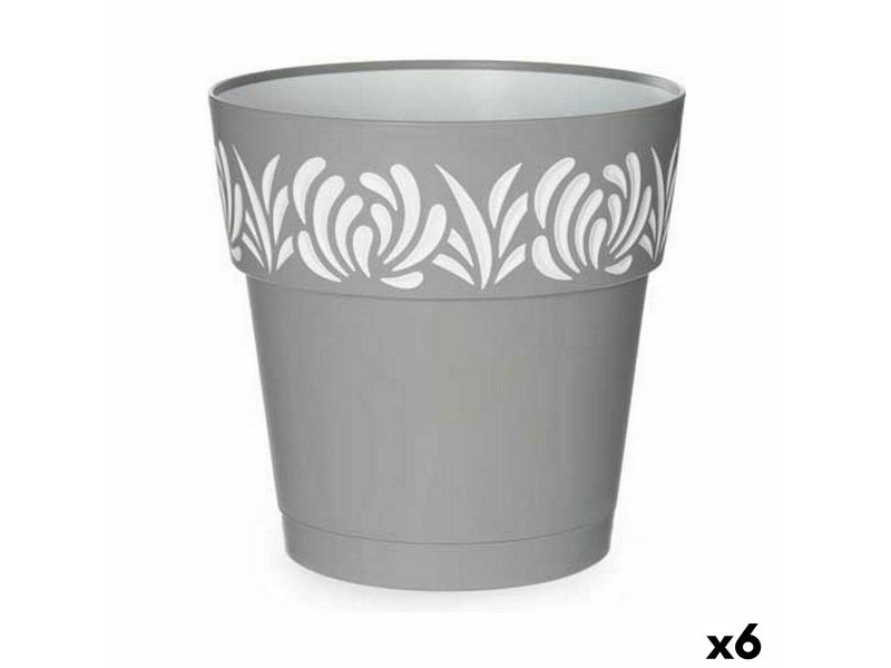 Саксия за самостоятелно поливане Stefanplast Gaia Сив Пластмаса 25 x 25 x 25 cm (6 броя)
