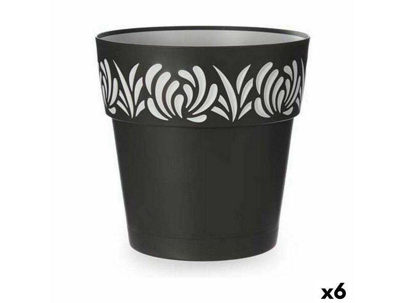 Саксия за самостоятелно поливане Stefanplast Gaia Антрацит Пластмаса 29 x 29 x 29 cm (6 броя)