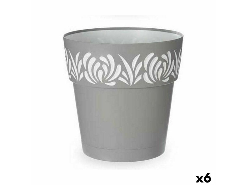 Саксия за самостоятелно поливане Stefanplast Gaia Сив Пластмаса 29 x 29 x 29 cm (6 броя)