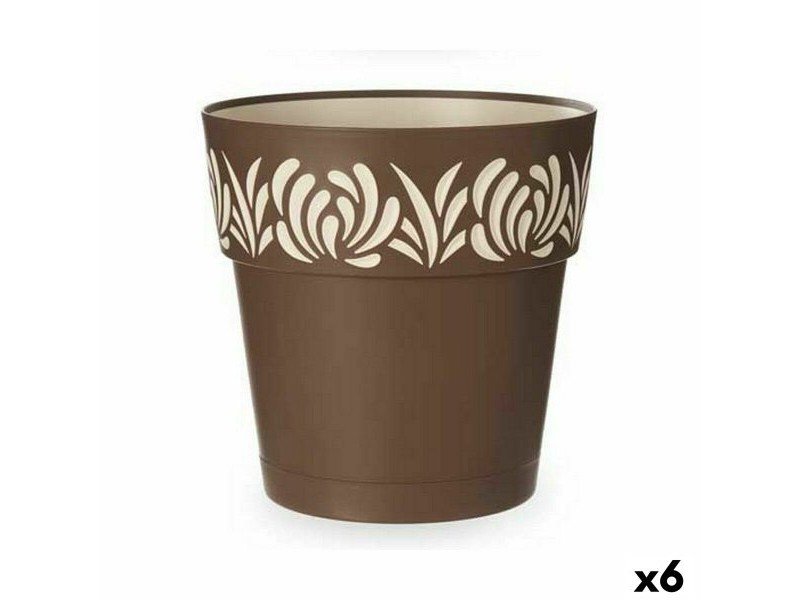 Саксия за самостоятелно поливане Stefanplast Gaia Кафяв Пластмаса 29 x 29 x 29 cm (6 броя)