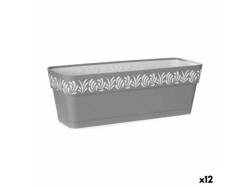 Саксия Stefanplast Gaia Сив Пластмаса 49,5 x 17 x 19 cm (12 броя)