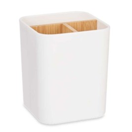 Поставка за четка за зъби Berilo Бял Бамбук полипропилен 9 x 11 x 9 cm (6 броя)