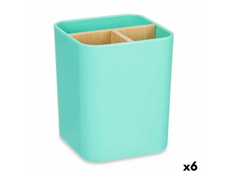Поставка за четка за зъби Berilo Зелен Бамбук полипропилен 9 x 11 x 9 cm (6 броя)