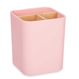 Поставка за четка за зъби Berilo Розов Бамбук полипропилен 9 x 11 x 9 cm (6 броя)