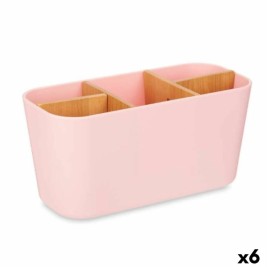 Поставка за четка за зъби Berilo Розов Бамбук полипропилен 21 x 10 x 9 cm (6 броя)