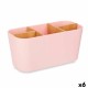 Поставка за четка за зъби Berilo Розов Бамбук полипропилен 21 x 10 x 9 cm (6 броя)