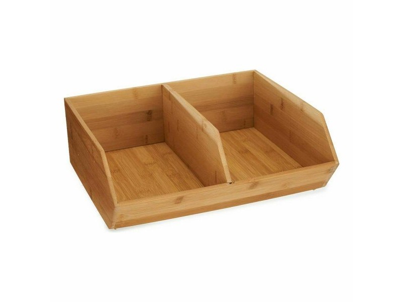 Кутия за Подреждане една върху друга Kinvara JWKW-5152 (2) Кафяв Бамбук 34,5 x 13 x 31 cm (6 броя)