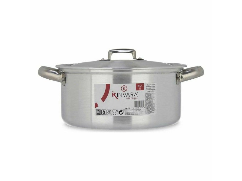 Касерола с Капак Kinvara Сребрист 3 L 28 x 12,5 x 22 cm (10 броя)