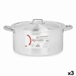 Касерола с Капак Kinvara Сребрист 12,5 L 44 x 19 x 35 cm (3 броя)