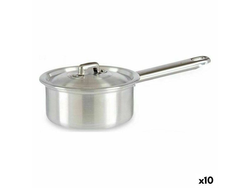 Тиган за Сос с Капак Kinvara Сребрист Алуминий Ø 12 cm 600 ml 0,6 L 14 x 8 x 26 cm (10 броя)