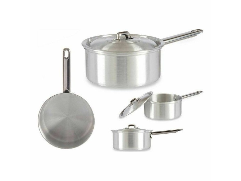 Тиган за Сос с Капак Kinvara Сребрист Алуминий Ø 16 cm 1,5 L 30 x 10,5 x 18 cm 30,5 x 9 x 18 cm 18 x 10,5 x 30,5 cm (10 броя)