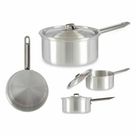 Тиган за Сос с Капак Kinvara Сребрист Алуминий Ø 16 cm 1,5 L 30 x 10,5 x 18 cm 30,5 x 9 x 18 cm 18 x 10,5 x 30,5 cm (10 броя)