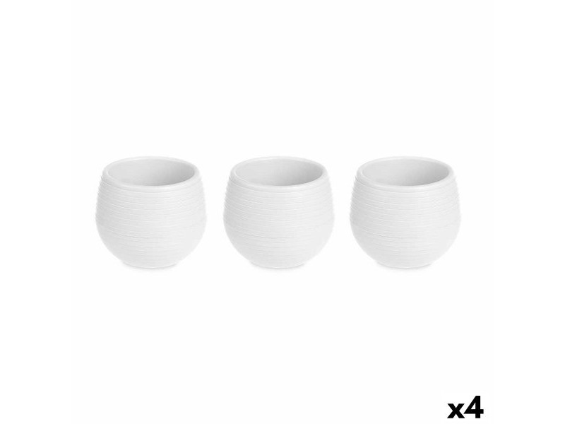 Комплект Саксии за цветя Ibergarden Бял Пластмаса 16,5 x 16,5 x 14,5 cm 51 x 14 x 17 cm 51,5 x 14,5 x 16,5 cm 17 x 14 x 51 cm (4