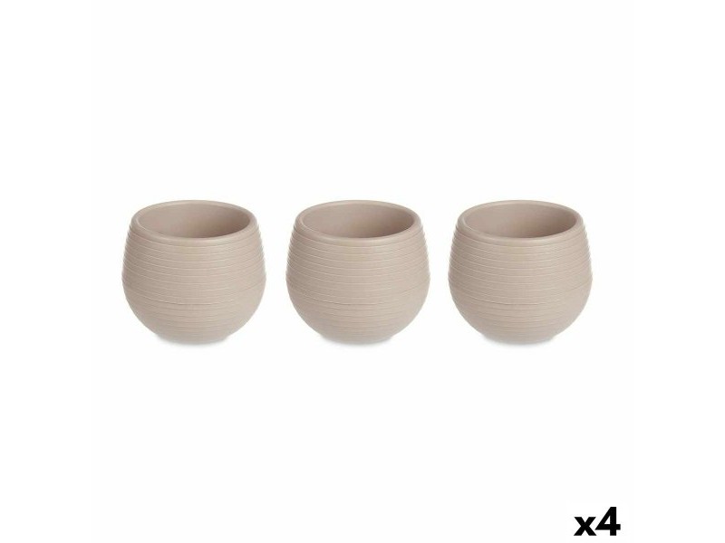 Комплект Саксии за цветя Ibergarden Тъмнокафяв Пластмаса 16,5 x 16,5 x 14,5 cm 51,5 x 14,5 x 16,5 cm (4 броя)