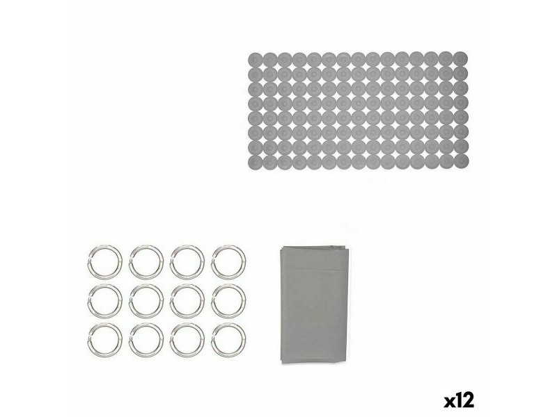 Комплект за Баня Berilo Сив PVC полиетилен EVA 28 x 42 x 6 cm (12 броя)