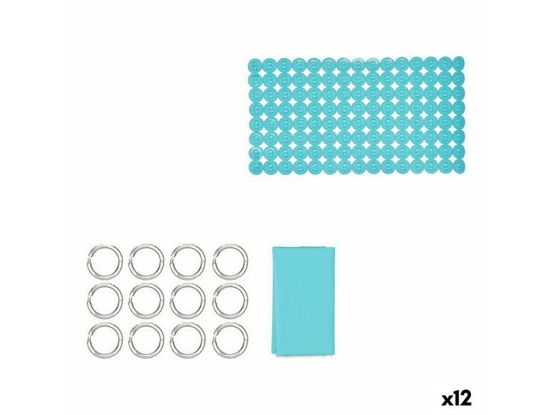 Комплект за Баня Berilo Син PVC полиетилен EVA 28 x 42 x 6 cm (12 броя)