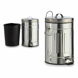 Кошче с педал Сребрист Стомана 7 L (6 броя)