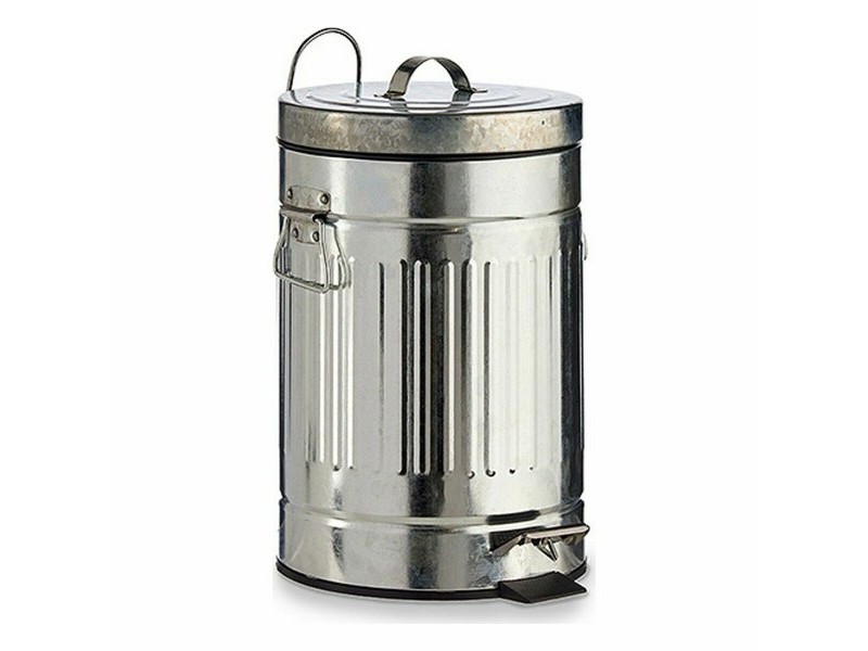 Кошче с педал Сребрист Стомана 7 L (6 броя)
