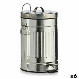 Кошче с педал Сребрист Стомана 7 L (6 броя)