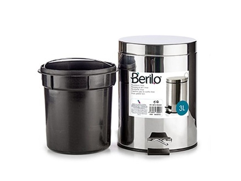 Кошче с педал Berilo Сребрист Неръждаема стомана Пластмаса 3 L (6 броя)