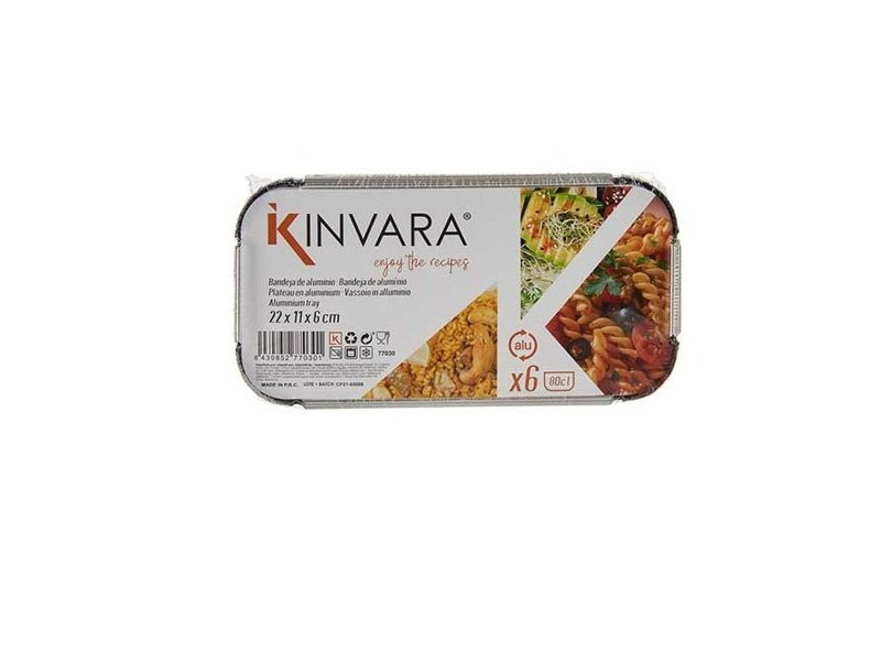 Комплект подноси за Храна Kinvara за еднократна употреба С капак 12 броя
